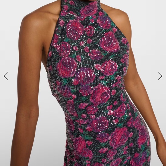 ROTATE sequin haltered dress maxi rose sequin - Picture 2 of 5